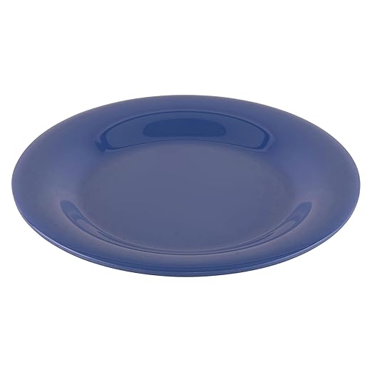 G.E.T. 6.5" Blue Heavy-Duty Wide Rim Melamine Appetizer Plate (Set of 4)
