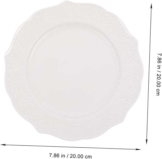 PRETYZOOM Vintage French Style Ceramic Food Serving Plate Elegant Porcelain Dish for Western Cuisine for Snacks Appetizers and Artistic Photography