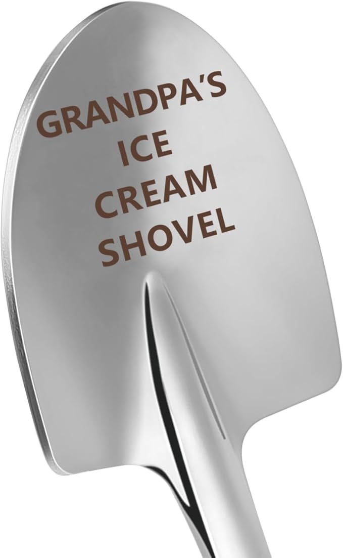 Funny Grandpa Christmas Birthday Gifts,Grandpa Gifts from Granddaughter,Fathers Day Ice Cream Shovel Spoon Presents for Grandfather,Funny Engraved Stainless Steel Spoon Shovel.