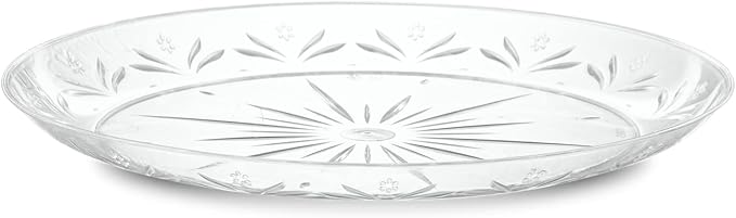 PLASTICPRO 7'' inch Premium Heavy Weight Crystal Clear Disposable Hard Plastic Party Plate Pack of 80