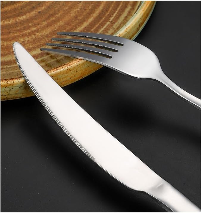 diamond hammered silverware set, 90-piece cutlery set for 18 people, Checkered Handle Stainless Steel Flatware serving set - Cutlery Set For Home Kitchen