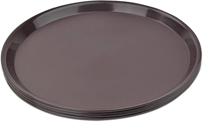 Ggbin Round Serving Tray for Food, Set of 4 Fast Food Serving Trays