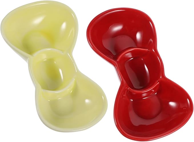 Bowls for Sauce, 1pc Dipping Dish Appetizer Plate Three Grid Seasoning Plate Condiment Plate Sauce Dish Flavored Dish Serving Dish Saucer Plate Vinegar Dish Seasoning(Yellow)