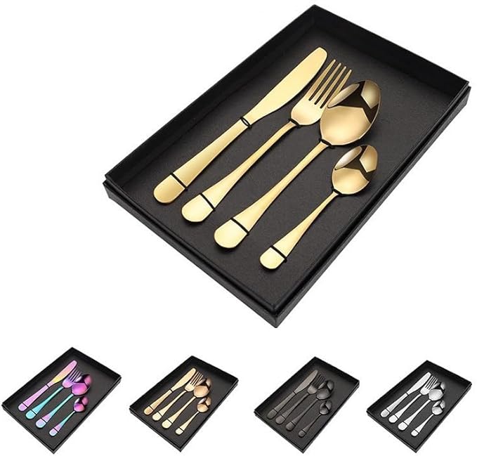 Stainless Steel Flatware serving set,Home Kitchen Eating Tableware Set,Dishwasher Safe,For Home Kitchen Restaurant Hote 4/16/24/32/40/48 Pcs Stainless Steel Cutlery 4 Piece Set Hotel Supplies Restaura