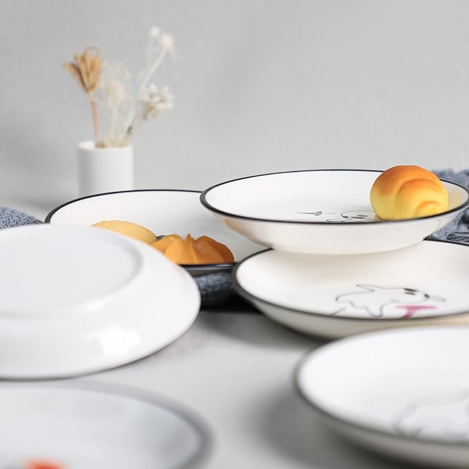 SOCOSY Cute Cartoon Ghost Seasoning Dishes Sauce Dishes Sushi Dipping Bowls Appetizer Plates Little Cat Feeding Plates, Serving Dish for Home Kitchen Restaurant Halloween-Ghost-5 Inch