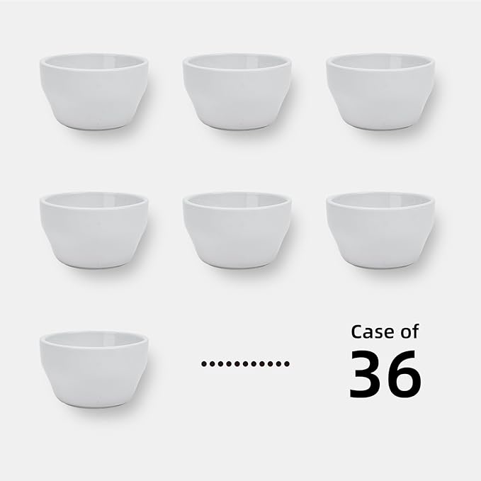 Stoneware Narrow Rim Commercial Grade Dinnerware Bright White, Bouillon Cup 7.25oz, Case of 36