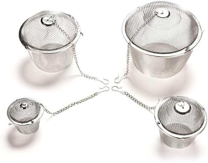 Garneck 11cm Extra Large Tea Infuser Stainless Steel Tea Filter Mesh Strainer with Easy-clean Lid Chain Hook