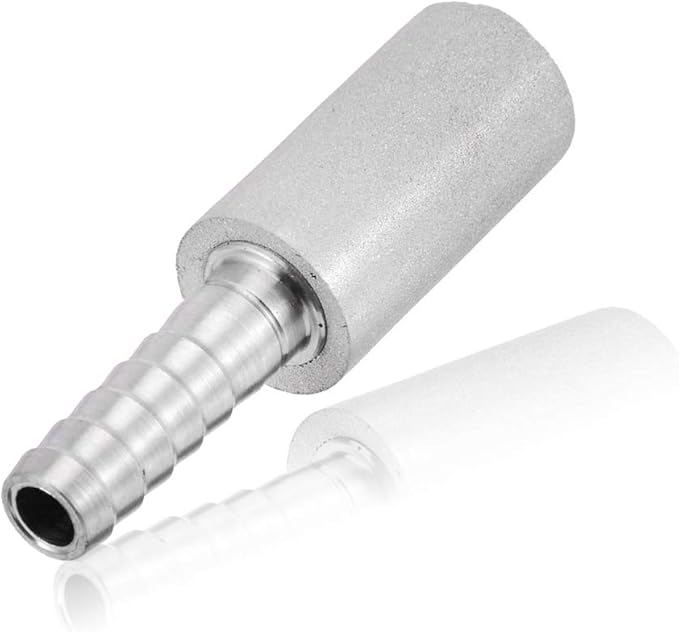 Joywayus Aeration Stone 0.5 Micron 316 Stainless Steel Oxygenation Diffusion Stone 1/4" Barb for Home Brewing Wine Beer Soda