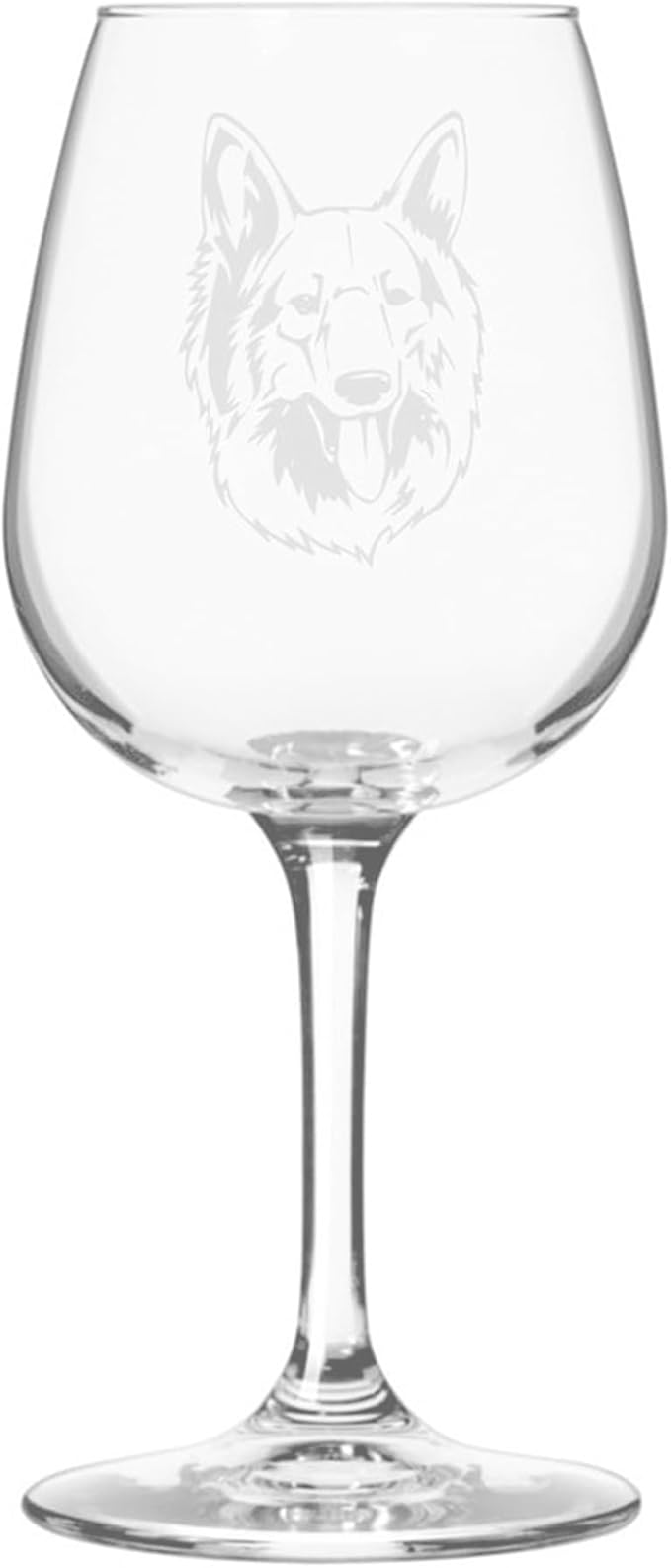 Etched Laser Art Personalized Dog Themed Etched Wine Glass - Custom Dog Breed Wine Glasses, Ideal for Pet Lovers, Unique Birthday Gift for Men & Women, Personalized Gift - Shiloh Shepherd, 12.75 oz