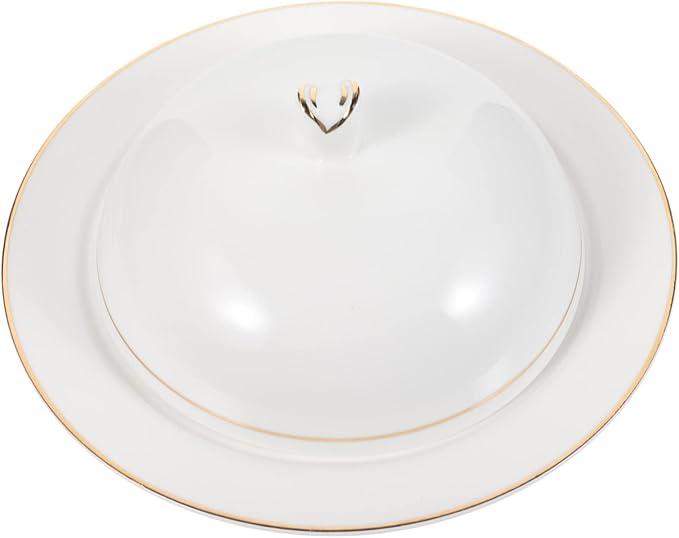 Ceramic Serving Plate with Dome Cover Elegant Decorative Dish for Steak Pasta and Appetizers for Weddings Gatherings and Daily Use