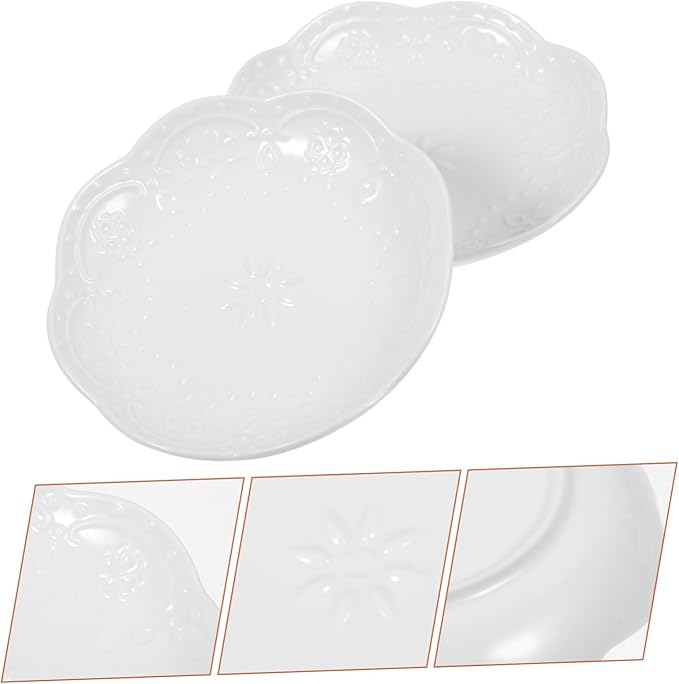 4pcs Floral Butterfly Ceramic Dipping Sauce Plates Stylish Appetizer Bowls for Condiments Seasoning and Dipping Modern Design Stain-resistant Versatile Use