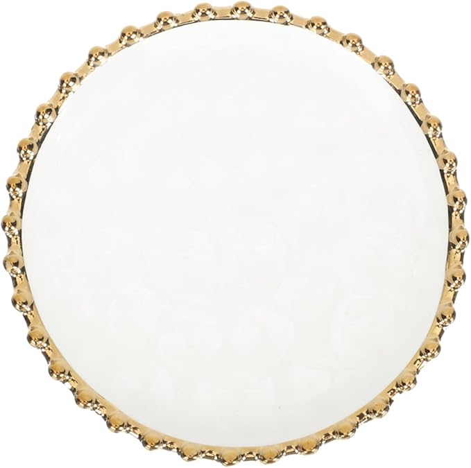 Porcelain Ceramic Dinner Plate and Appetizer Tray for Household and Restaurant Use Smooth Safe Surface Easy to Clean for Salad Pasta Snacks Serving White Design