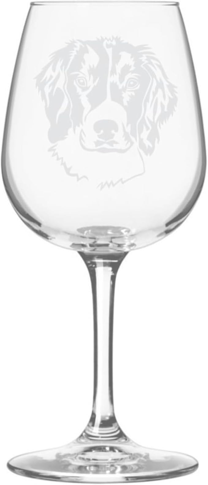 Etched Laser Art English Springer Spaniel Personalized Dog Themed Etched 12.75oz Wine Glass Custom Dog Breed Wine Glasses for Pet Lovers, Unique Birthday Gift for Men & Women, Personalized Gift