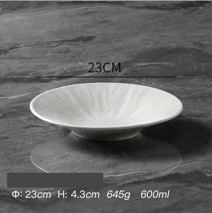 Kitchen Plates Creative White Deep Plate Hotel Restaurant Dinner Plate Household Table Setting Plate Simple Ceramic Tableware Dinner Plate Restaurant Plates(M-1PCS)