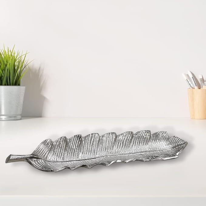 BBH Home's Handmade Silver Novelty Shaped Aluminium Tray 15.78 x 3.74 x 1.18 AMBBVK033AB2020
