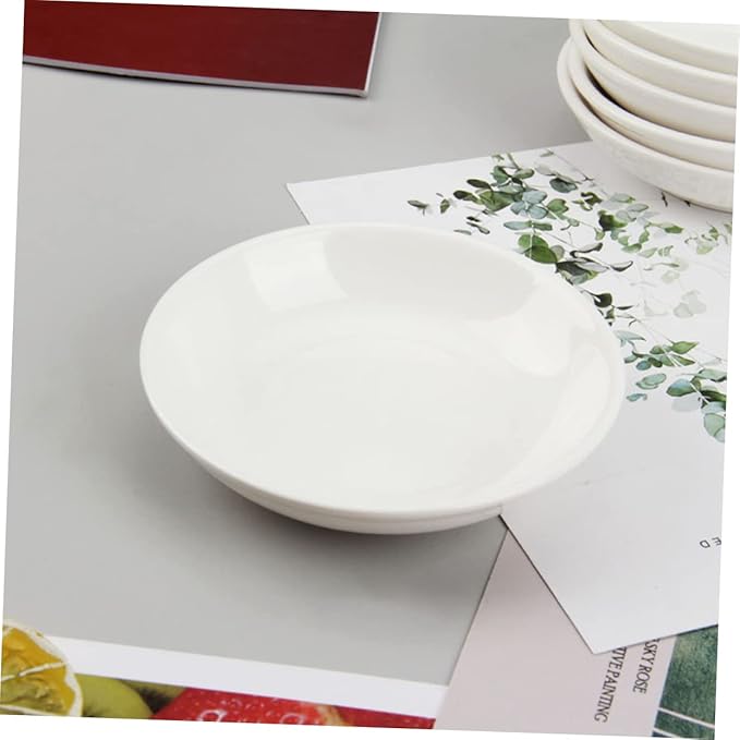 Cabilock 2Pcs White Ceramic Dipping Plate Condiment Dish for Appetizers and Sauces and Stable Design for Electric Oil Aromatherapy Warmers and Home Decor