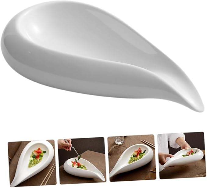 Zerodeko Ceramic Appetizer Plate Irregular Food Serving Dish for Fruits Snacks Desserts Easy to Clean Ceramic Display Plate for Home Party Restaurant Use