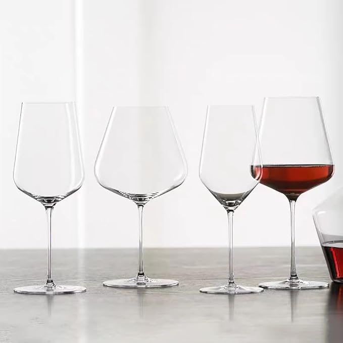 Premium Crystal Wine Glasses Set of 2,Clear Crystal Glassware for Red and White Wines, Elegant Essentials for Home and Parties, Hand-Blown (Red and White Universal Cup)