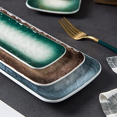 Appetizer Plates Japanese Sushi Plate Household Creative Ceramic Rectangular Plate Center Plate Hotel Nordic Tableware Cheap Plates