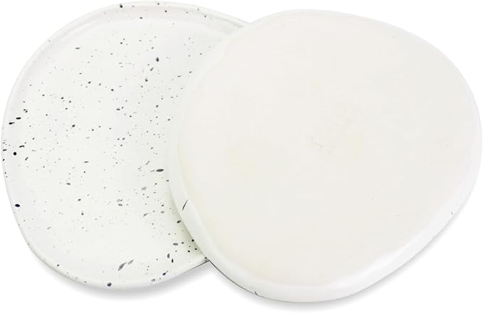 roro Handmade 7-Inch Ceramic Appetizer Plates, Set of 2 - Rustic Egg-Shaped Design with Semi-Matte Speckled Glaze, Farmhouse Small Serving Plates for Appetizers & Desserts