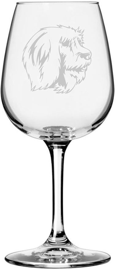 Etched Laser Art Catalan Sheepdog Personalized Dog Themed Etched 12.75oz Wine Glass Custom Dog Breed Wine Glasses, Ideal for Pet Lovers, Unique Birthday Gift for Men & Women, Personalized Gift