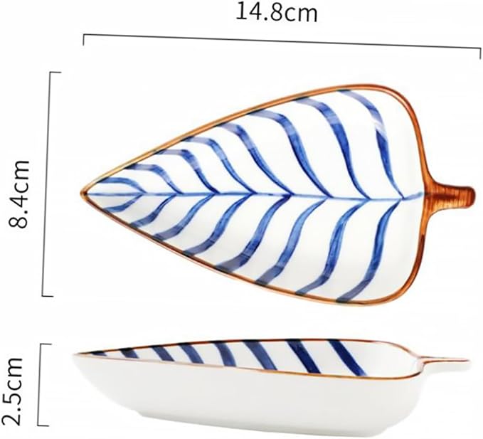 Ciieeo Leaf Shaped Ceramic Dipping Bowls Versatile Seasoning Dish Snack Plate for Appetizers Fruits and Condiments Unique Design for Home Parties Outdoor Events Random Pattern