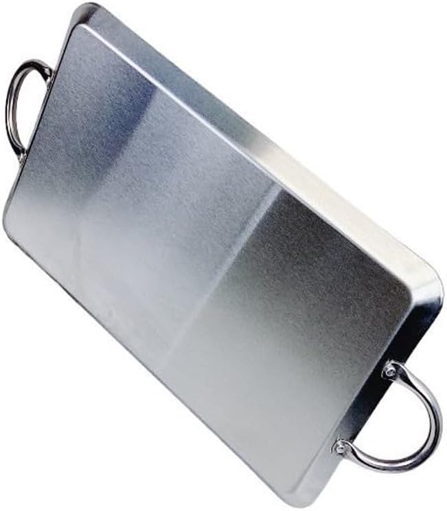11-1/2" x 19" Stainless Steel Rectangular Serving Platter – Ottoman Tray with Handles for Kitchen, Parties & Decorative Display