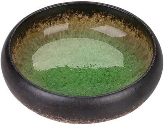 Appetizer Plates Dip Bowls Ceramic Saucers Sushi Plate Soy Sauce Dish Appetizer Dipping Bowls for Condiments for Condiment(Green)