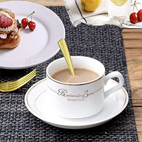 YIFONTIN 40-Piece Silverware Premium Stainless Steel Flatware Polished Cutlery Dinning Utensils Gift Dishwasher Safe for Home Housewarming School Canteen Restaurant Hotel Camping Picnic Travel, Gold.