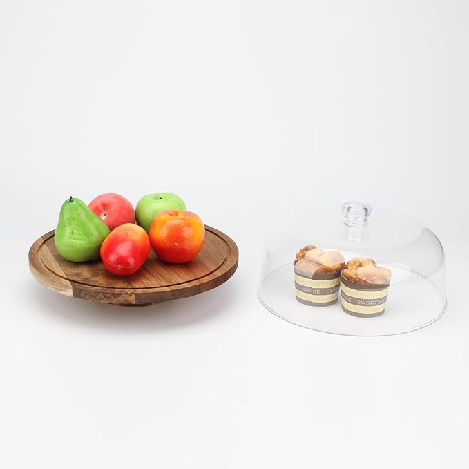 11 Inch Clear Cake Dome Cover, Acrylic Round Cake Stand Cover, Pastry Display Cloche for Food Plastic, Cake Cover Lid for Cake Stand Cake Plate Display Serving Platter, without Base