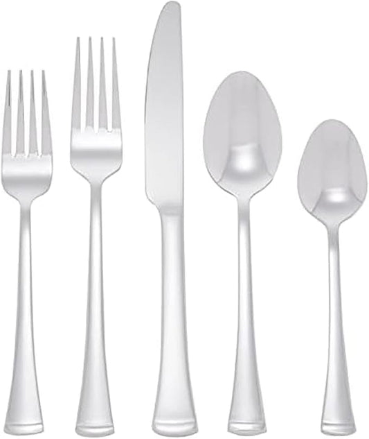 Gourmet Basics by Mikasa Contempo 45-Piece Stainless Steel Flatware Set, Service for 8