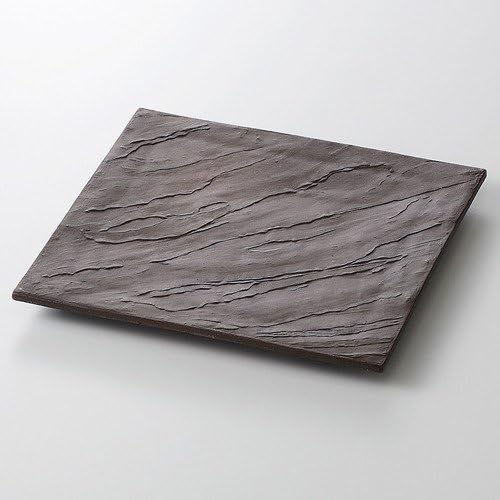 Carbonized Stone Square Appetizer Plate, 8.5 x 8.4 x 0.7 inches (21.4 x 21.4 x 1.7 cm), 30.9 oz (880 g), Appetizer Plate, Restaurant, Ryokan, Japanese Tableware, Restaurant, Commercial Use