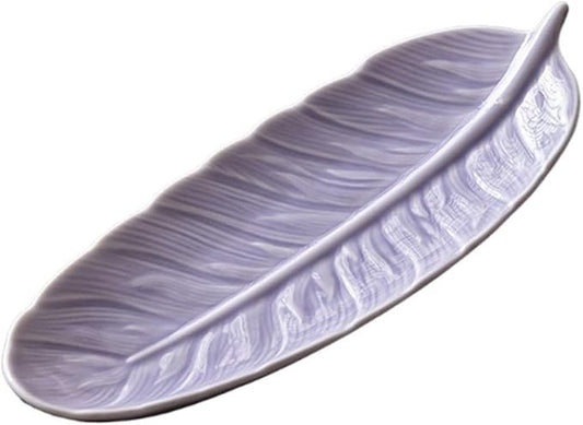 Sauce Dish Creative Feather Snack Plate Ceramic Snacks Dessert Plate Household Nuts Fruit Plate Restaurant Snack Plate Snack Plate(3)