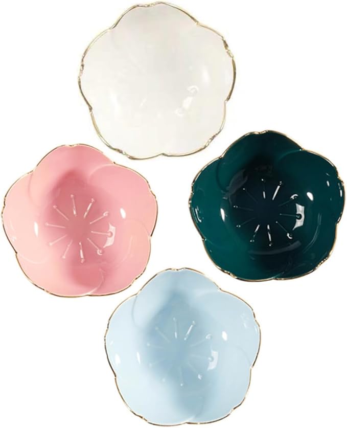 4pcs Ceramic Dipping Sauce Bowls Elegant Appetizer Plates for Soy Sauce Ketchup Vinegar Design for Home Kitchen Parties and Outdoor Use