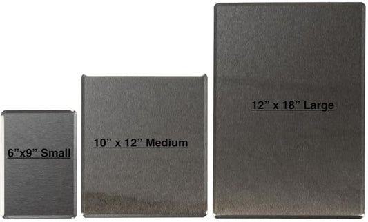 RiversEdge Stainless Steel Prep Board 12 x 18 with Formed Edges, Large Size, Made in USA