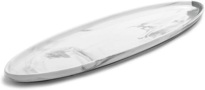 Yedi YCC769, 16'' Porcelain Narrow Oval Dish, Ceramic Fish Plate, Bone China Appetizer Platter, Boat Bowl