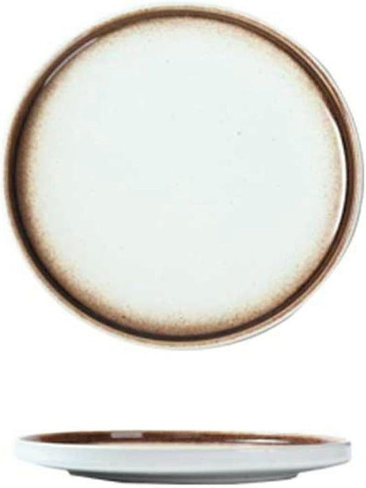 Japanese solid color household simple and exquisite underglaze ceramic plate -10-inch steak plate (Mocha)