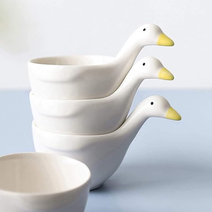 Beautiful Funny Duck Ssauce Dish- Kitchen Home Sushi Soy Dipping Bowl Appetizer Plates Ceramic Serving Dish Sauce Plates/4Pack