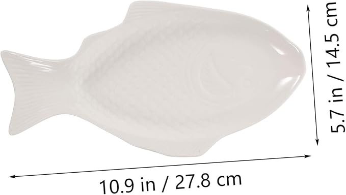 GLEAVI Fish Design Ceramic Plate Snack Storage Appetizer Dish Creative Tableware Restaurant and Home Decor