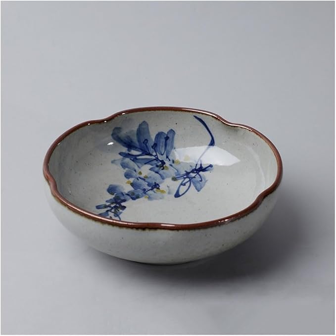 Snack Plate Hand Drawn Dipping Dishes Japanese Style Ceramic Seasoning Plate Vinegar Kitchen Dipping Bowl Appetizer Sushi Serving Plate Snack Tray (Color : E)
