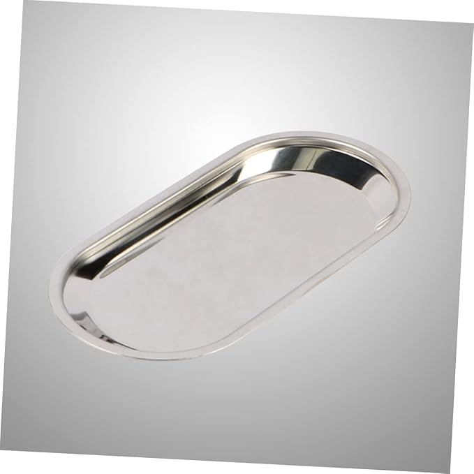Professional Silver Tray for Serving and Bathroom Stainless Steel Large