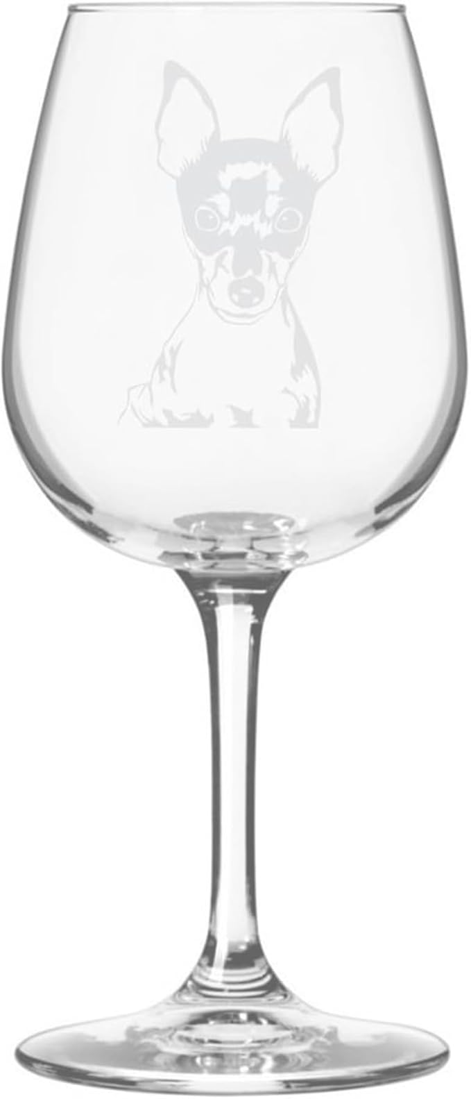 Toy Fox Terrier Dog Themed Etched All Purpose 12.75oz Wine Glass
