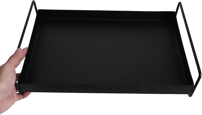 BESPORTBLE Metal Serving Tray with Side Handles for Fruit Snacks Beverage Decorative Coffee Table Organizer Plate Multi-use Display and Serving Platter for Home Office Party