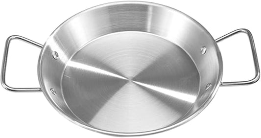 IMIKEYA Double Handles Stainless Steel Dinner Plate Non-breakable Serving Tray for Food Restaurant Hotel Party