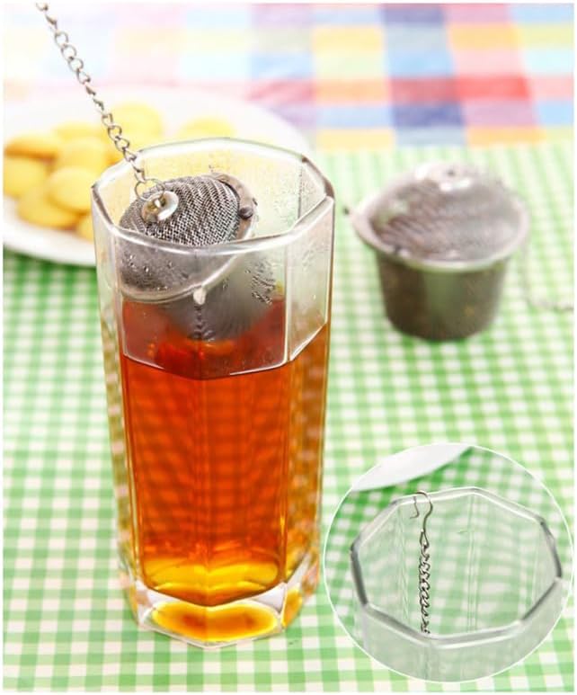 Garneck 11cm Extra Large Tea Infuser Stainless Steel Tea Filter Mesh Strainer with Easy-clean Lid Chain Hook