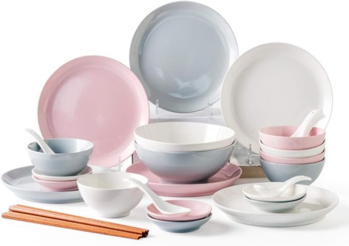 Fine Dinnerware Sets Dinner plate Ceramics Dinner Sets 32 Pieces Bright Light Dinnerware Set