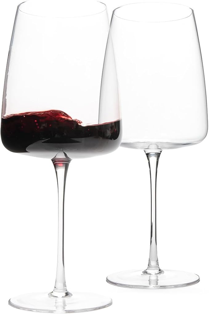 Goliath Giant Wine Glass - Premium Crystal Wine Glasses Set of 2 - Fits Entire 750 ml Bottle