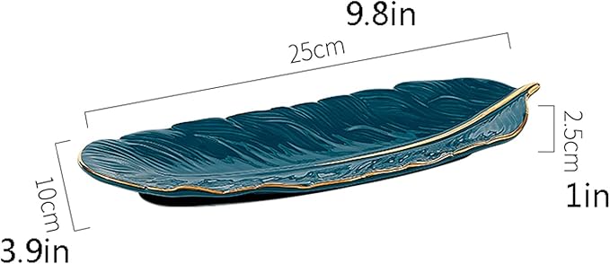 SUNESA Tray Tray Feather Tray Ceramic Tray Serving Tray Living Room Kitchen Multipurpose Tray Exquisite Home Decor Serving Trays (Color : 1)