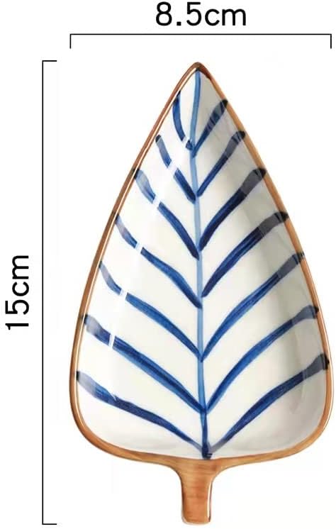Leaf Shaped Ceramics Seasoning Dish Tea Bag Holder Ketchup Saucer Small Appetizer Plate Vinegar Spice Salad Soy Sushi Wasabi Seasoning Dipping Bowls-A