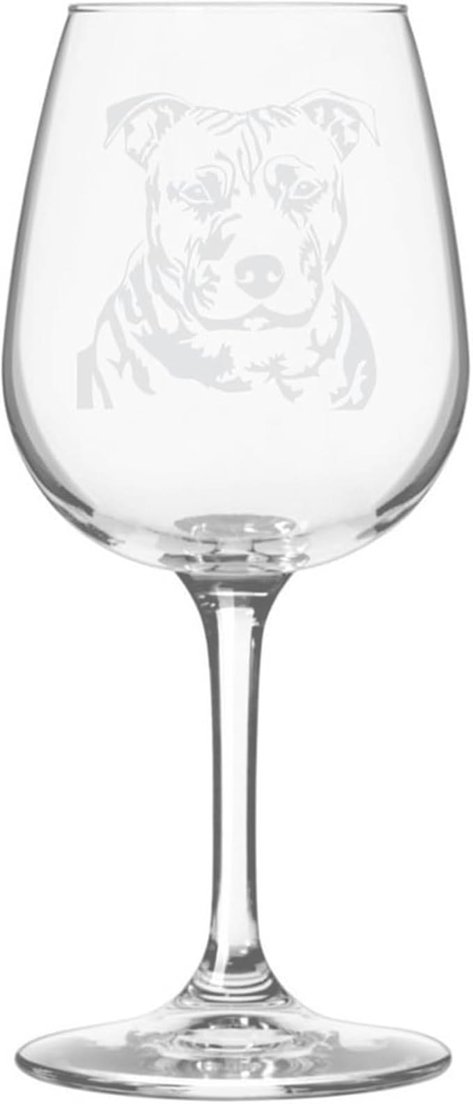 Etched Laser Art Personalized Dog Themed Etched Wine Glass - Custom Dog Breed Wine Glasses, Ideal for Pet Lovers, Personalized Birthday Gift for Men & Women - Staffordshire Bull Terrier, 12.75 oz